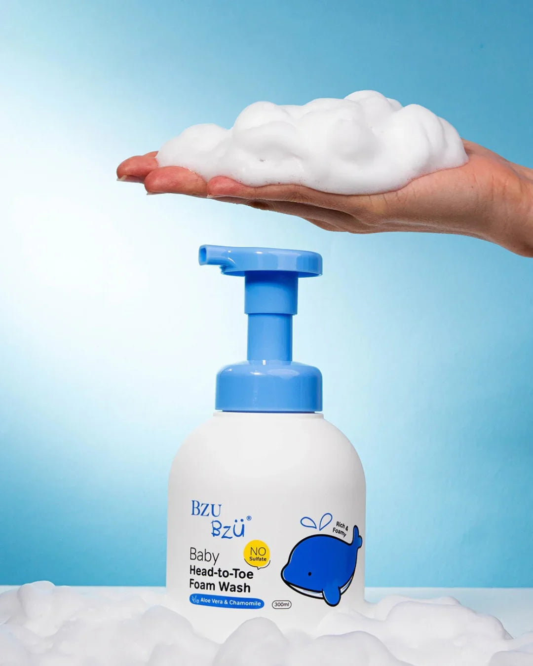 BZU BZU Baby Head-to-Toe Foam Wash Aloe Vera &amp; Chamomile 300ml 